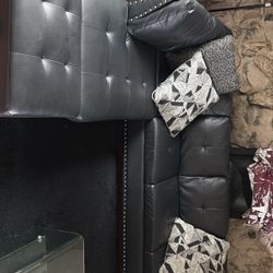 Maklaine Faux Leather Sectional