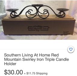 Triple iron candle holder