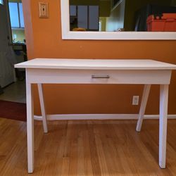 White Console / Writing Table with Drawer – Great Condition