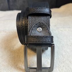 Men’s Black Genuine Leather Belt Classic Dress Casual Style US Size XL