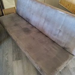 Grey Suede Futon