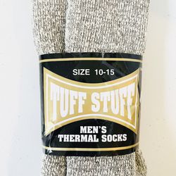 TUFF STUFF Men’s Thermal Socks, 1 Pair, Size 10-15, NWT