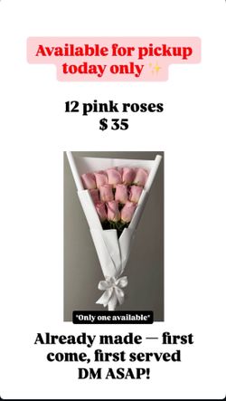 12 pink flat bouquet