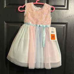 Jona Michelle Pink Multi Color Dress Sz 2T