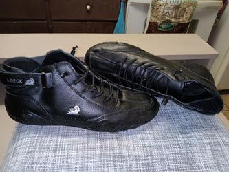 LDECK Black Leather Mid-Top Sneakers(32nd St & Thomas)