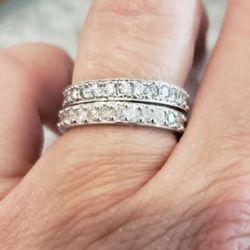 14k White Gold Diamond Eternity Rings