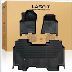 LASFIT All Weather TPE Custom Fit Floor Mats 2025 2026 Ram for Dodge Ram 1500 Crew Cab Without Rear Under-Seat Factory Storage Bucket Seat (Not for Qu