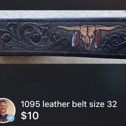 Leather belt size 32