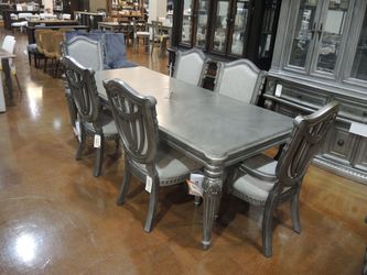 Manor Row Carnegie Manor Leg Table - Platinum (Grey