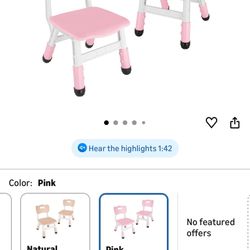 Adjustable Kids Chair (2pcs), 3 Level Height Adjustable Toddler Chair for Ages 3-8, Sturdy Child Chair with Maximum Bearing 200lbs, for Classrooms/Day