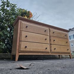 MARVELOUS Modern Solid Wood Shaker Dresser 6 Drawers Brown 