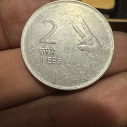 Victory Hand Indian 2rupees Coin Old Coin