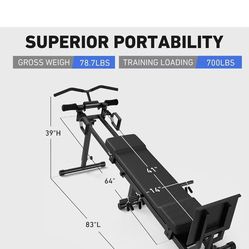 😀GMWD Total Home Gym, Multi-Functional Workout Machine with Total Over 100 Exercises, 700LBS Body Weight Resistance Training Equipment