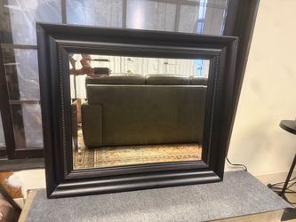 Large Wall Mirror with Black Frame