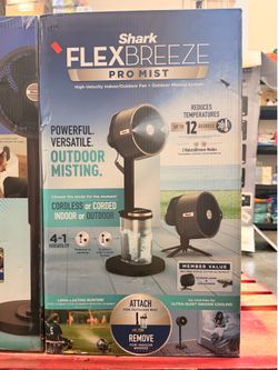 Ninja FLEXBREEZE Pro Mist High-Velocity Indoor/Outdoor Fan & Outdoor Misting System Brand New In Box