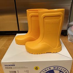 Birkenstock Kids Scuba Yellow Derry Rain Boots, Size US 9 EU 27