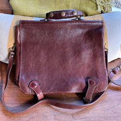 Old Italian Leather Messenger Bag