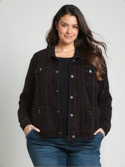 Two-fer...Eddie Bauer Women's XXL Corduroy Jackets with Brass Buttons.