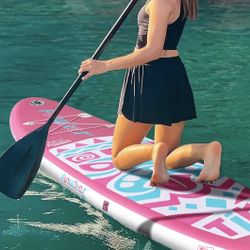 NEW Paddle Board W/ Pump, Oar & Accessories, Inflatable Stand Up Paddle Board W/ Wide Stable Deck !