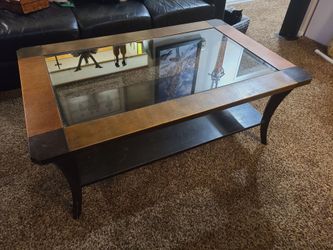 Metal & Glass Top Coffee Table