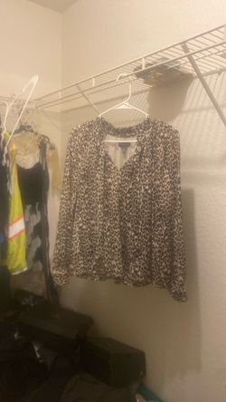 Leopard Print Long Sleeve Blouse