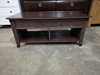 Brown Rustic Style Lift Top Coffee Table