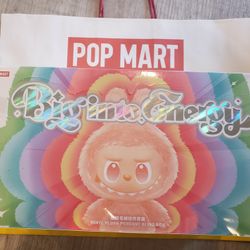 New Sealed Authentic Popmart LABUBU Big Into Energy Vinyl Plush Set Box 