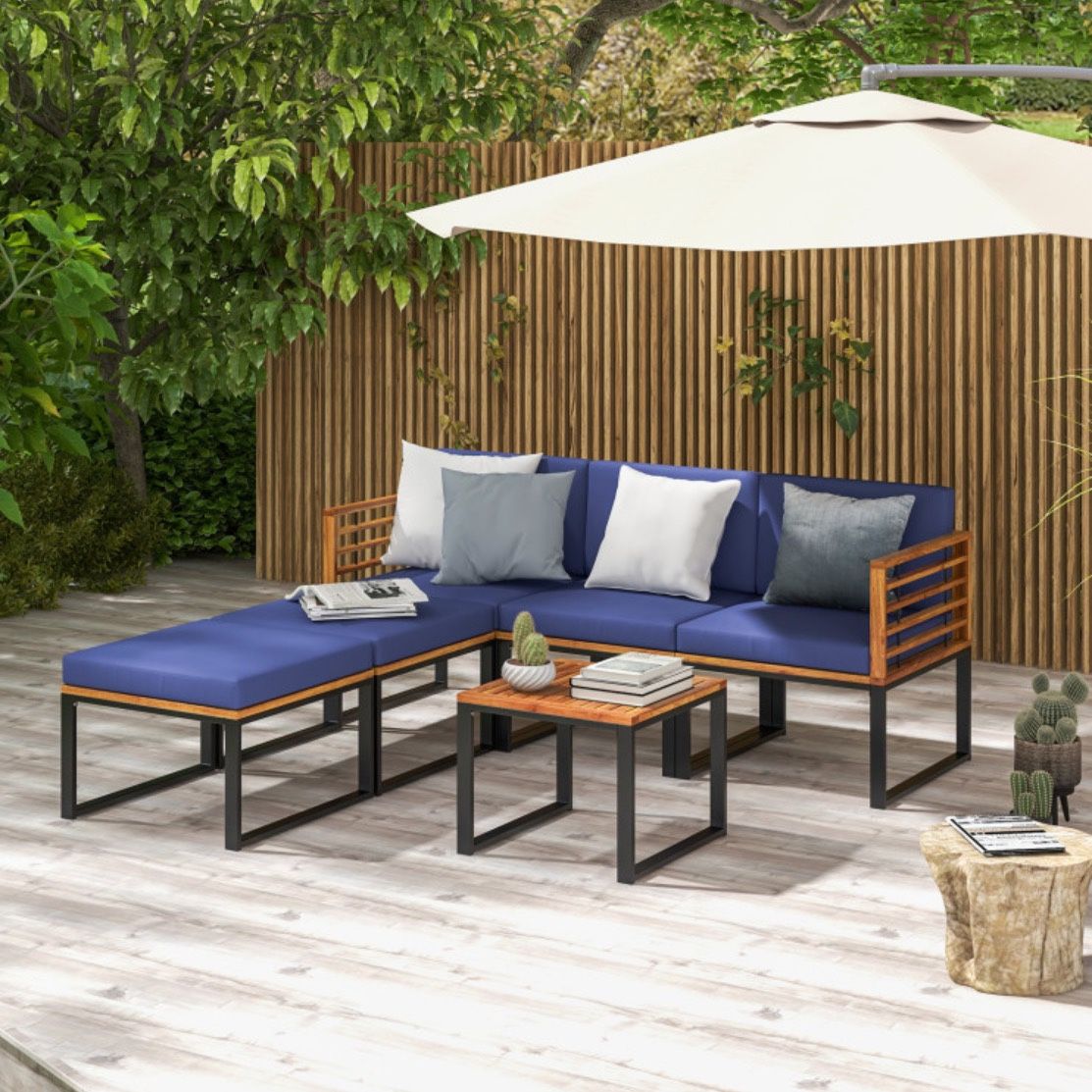6pc Outdoor Patio Sectional Furniture Set