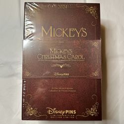 Mickey's Christmas Carol 24-Day Advent Calendar Mystery Pin Set 2024 Limited DISNEY NEW NIB