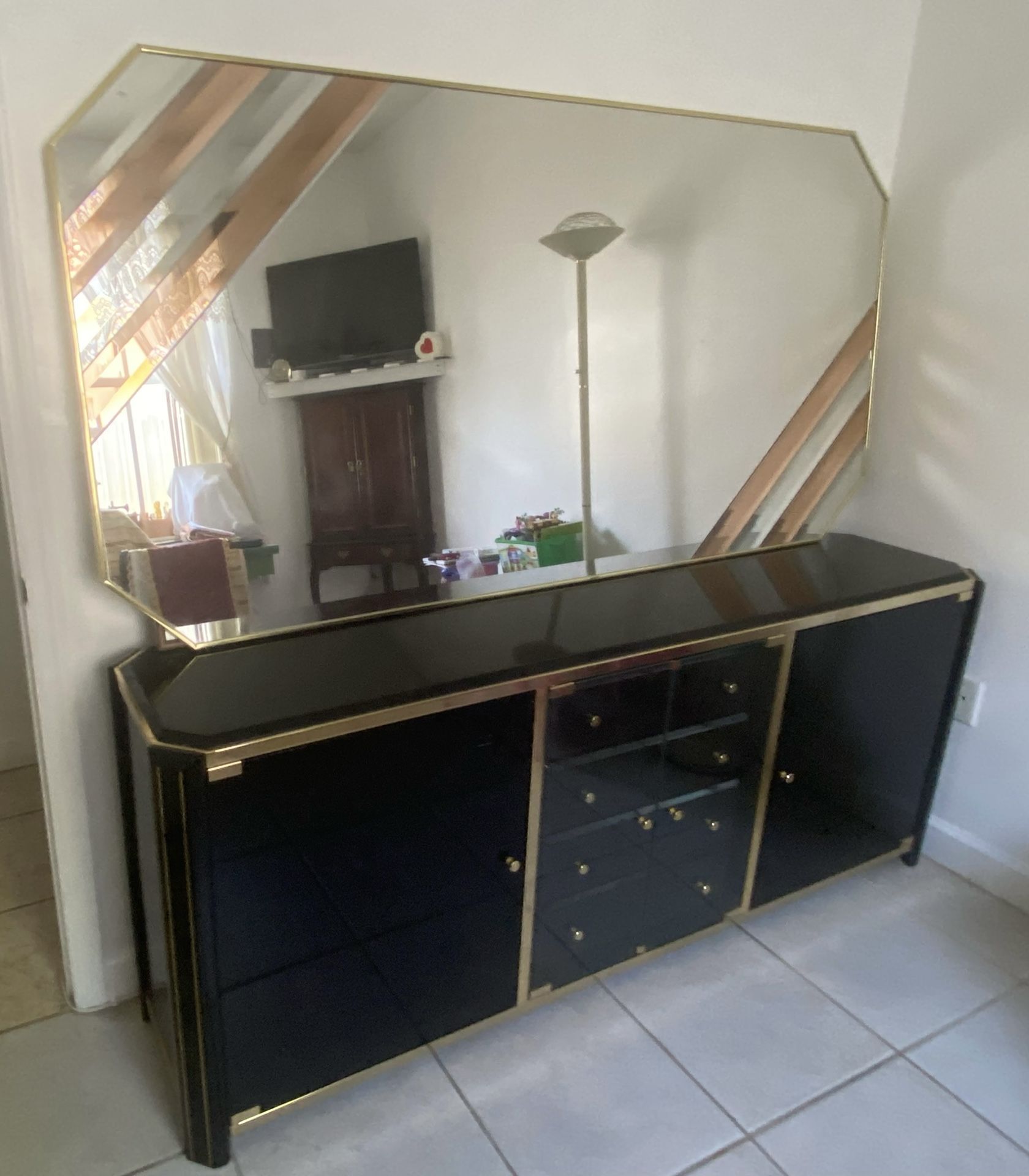 Solid Wood Sideboard / Bureau with Mirror