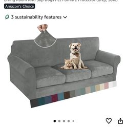 Velvet Sofa Cover for 3 seat Sofa - Grey