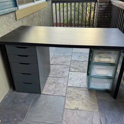 Desk and File Cabinet Free To Go