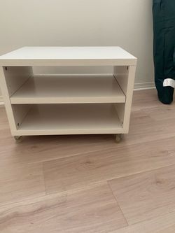 White Rolling Storage Shelf Unit