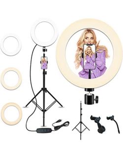 10”Selfie Ring Light with 28.1'' to 83.8'' Extendable Tripod Stand