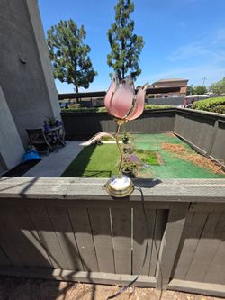 Pink lotus touch sensitive siwtch lamp