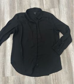 Zara Black Button-Down Long Sleeve Shirt XL