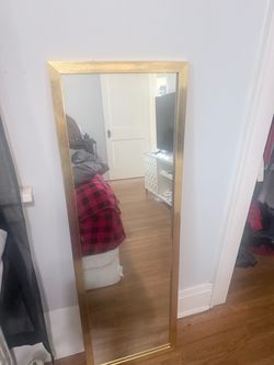 Full-Length Floor Mirror Gold Frame