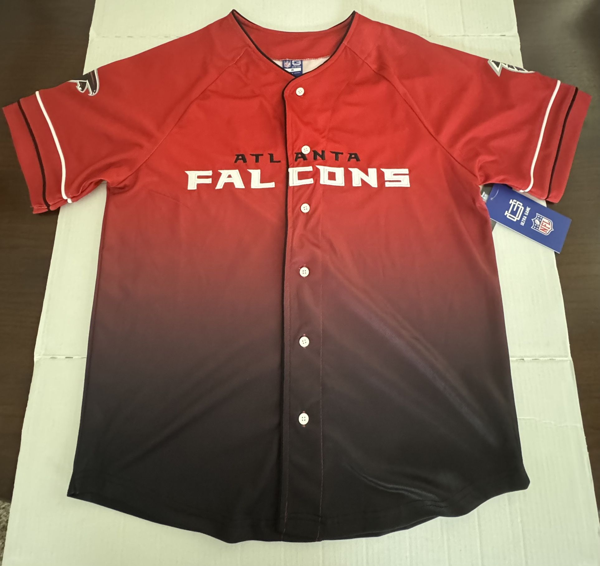 NWT Atlanta Falcons NFL Baseball Jersey Ultra Game Embroidered/Printed Red Men Size Medium