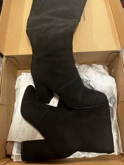 Kenneth Cole Reaction Black Suede Heeled Boots 8M