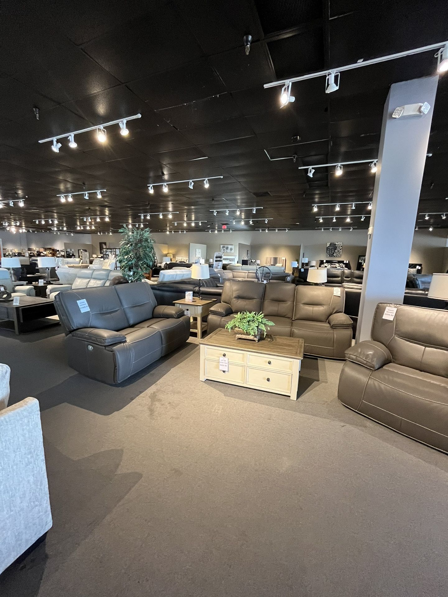 Grey power reclining Couch and loveseat