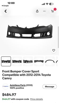 2012-2014 Toyota Camry Sport front bumper cover