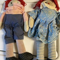 BOTH Raggedy Ann and Andy Doll Dolls BOTH FOR 