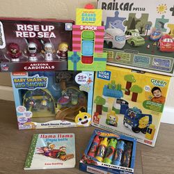 Baby Shark Little People Chalk Sand Car Puzzle MEGA Bloks Toddler Toy Bundle