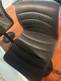Black Faux Leather Bar Stools Set of 3