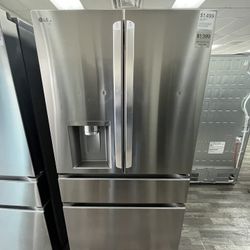 Now Only $1399! Limited Time Offer! LG COUNTER DEPTH 4 Door French Door Refrigerator, Convert Drawer, 25 Cu Ft, One Year Warranty