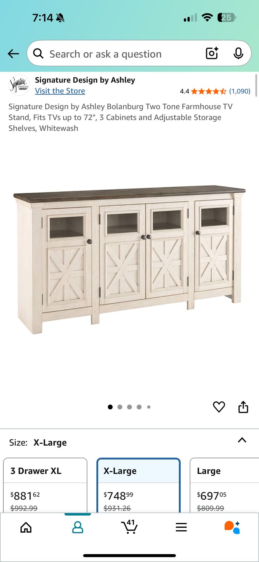 Ashley Furniture Bolanburg TV Stand Farmhouse Style