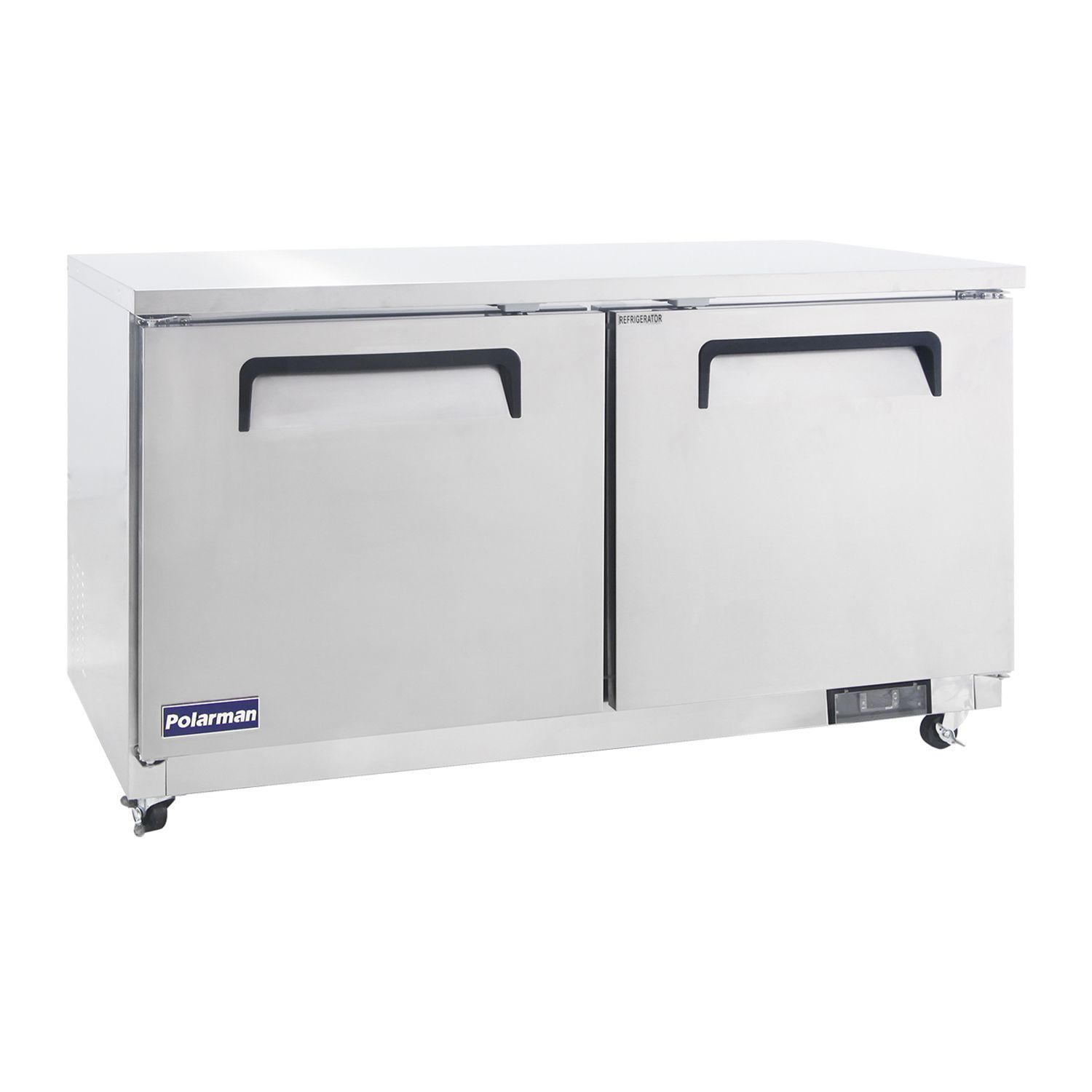 New NSF Polarman 15.5 Cuft Undercounter Refrigerator Stainless Steel Solid Double Door,Best for Restaurant, Hotel, Delivery available,1 year Warranty