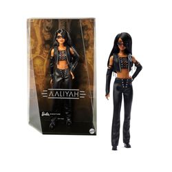 NEW Barbie Signature Aaliyah 11.5" Collectible Doll in Black Faux Leather Outfit