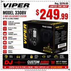 Viper Model 3308V 2-Way Security Alarm 1/4 Mile Range Keyless Entry LCD Responder 🚨 Payment Options Available 🚨 No Credit Needed 🚨
