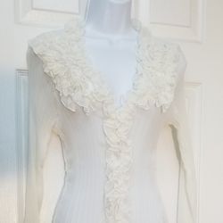 Off White Frilly Blouse XL